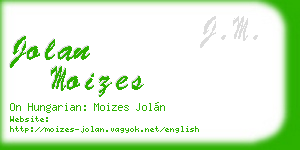 jolan moizes business card